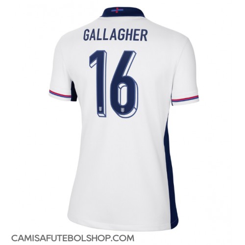 Camisa de time de futebol Inglaterra Conor Gallagher #16 Replicas 1º Equipamento Feminina Europeu 2024 Manga Curta